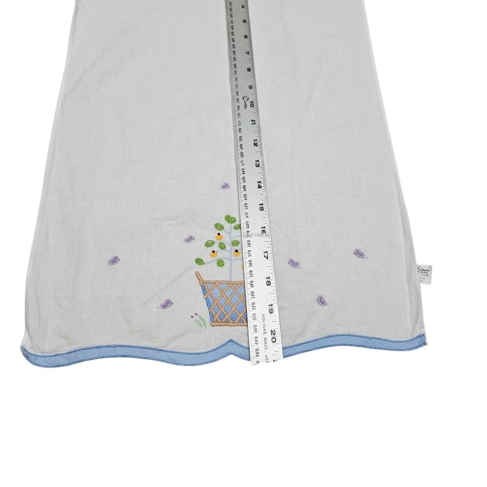 Lillian Vernon Vintage Embroidered Tree Butterflies Scalloped Edge Dish Towel‎
